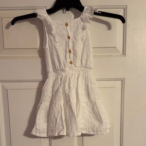 Rachel Zoe White Eyelet Girls Romper with Button Front